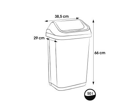 keeeper Poubelle 'swantje', 50 litres, anthracite / argent