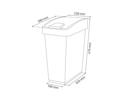 keeeper Poubelle 'magne', 25 litres, argent / anthracite