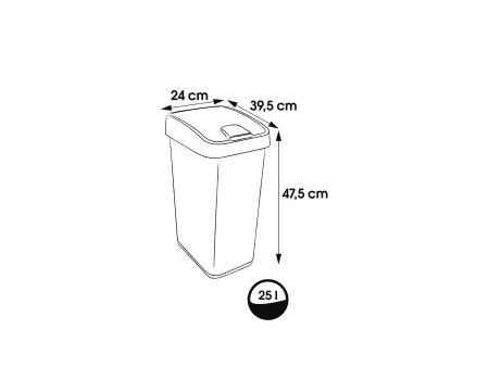 keeeper Poubelle 'magne', 25 litres, anthracite / blanc