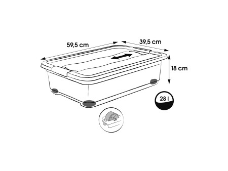 keeeper Boîte de rangement 'konrad', avec roulettes, 28 L