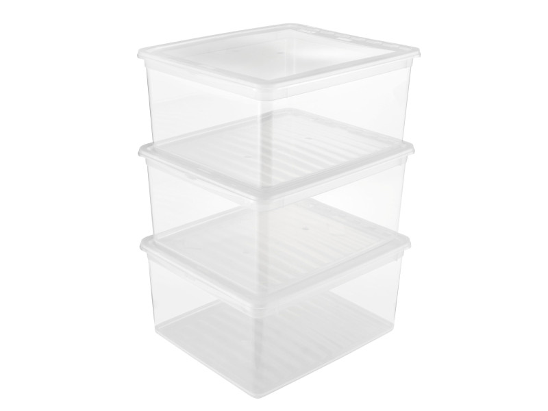 keeeper Set de rangement 'bea', 3x 18 litres, PP, couvercle
