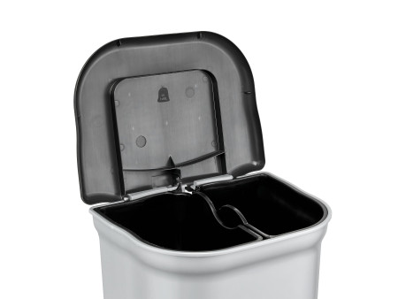 keeeper Poubelle à pédale 'torge', 2x 11 litre, argent