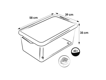 keeeper Boîte de rangement à clips Lars, à roulettes, 60 L