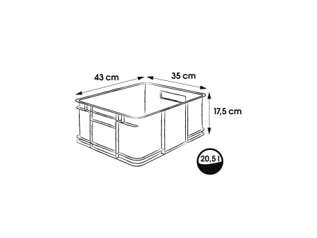 keeeper Caisse de rangement Euro-Box L 'bruno eco', gris