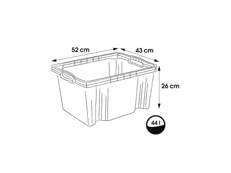 keeeper Boîte de rangement 'franz', 44 litres, crystal-grey