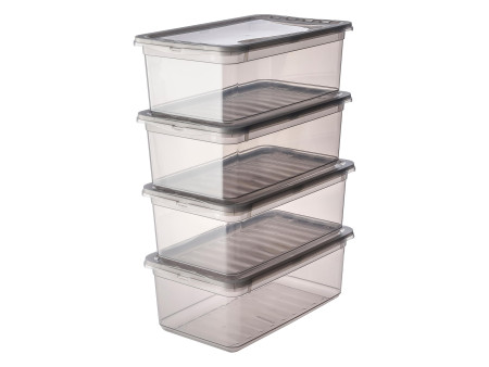 keeeper Set de boîtes de rangement 'bea', 4x 5,6 L, gris