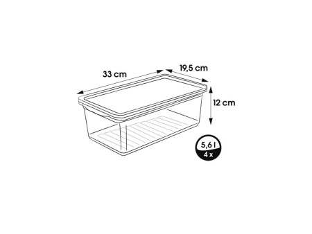 keeeper Set de boîtes de rangement 'bea', 4x 5,6 L, gris
