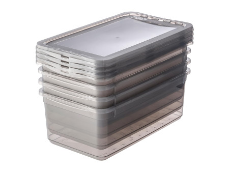 keeeper Set de boîtes de rangement 'bea', 4x 5,6 L, gris
