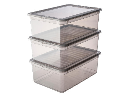 keeeper Set de boîtes de rangement 'bea', 3x 11 L, gris