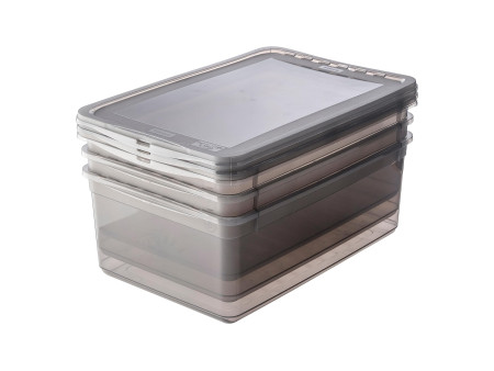 keeeper Set de boîtes de rangement 'bea', 3x 11 L, gris