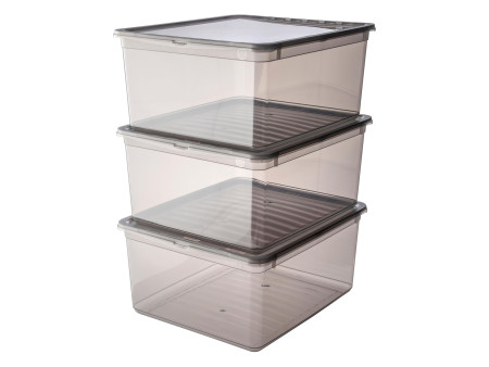 keeeper Set de boîtes de rangement 'bea', 3x 18 L, gris