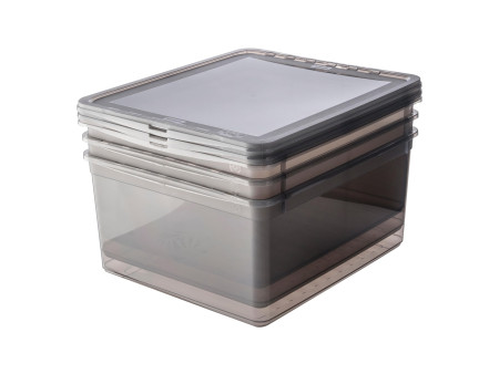 keeeper Set de boîtes de rangement 'bea', 3x 18 L, gris