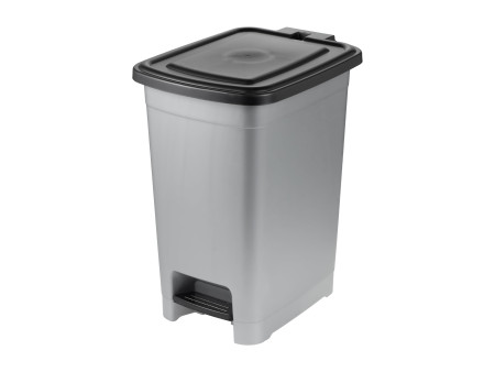 keeeper Poubelle à pédale 'olaf', 25 L, PP, light silver