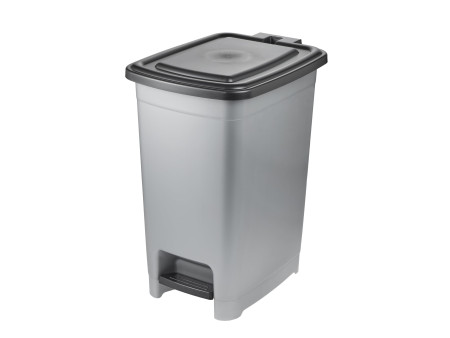 keeeper Poubelle à pédale 'olaf', 40 L, PP, light silver