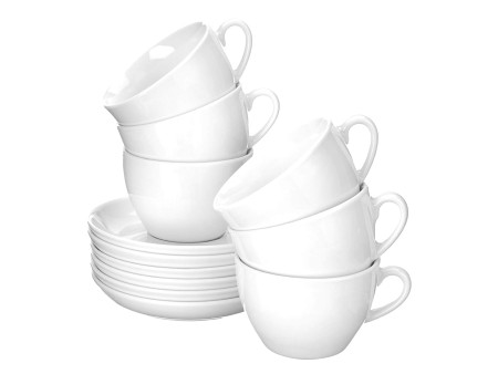 Esmeyer Tasse à cappuccino 'Bistro', set de 6, blanc