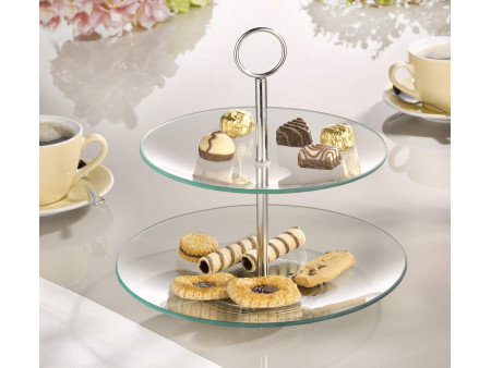 Esmeyer Présentoir à étages en verre 'COOKIE', 2 étages