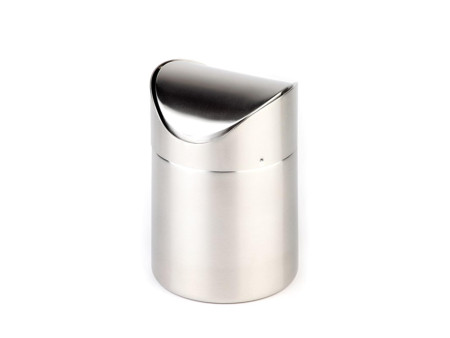 APS Poubelle de table SNAP, en acier inoxydable, poli mat