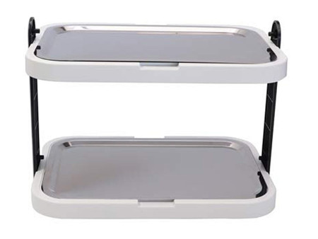 APS Vitrine de buffet double étage, blanc