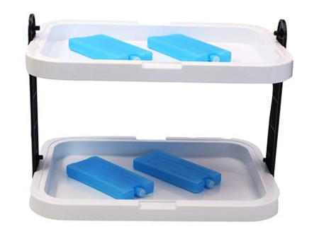 APS Vitrine de buffet double étage, blanc