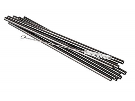 APS Paille en acier inoxydable, longueur : 215 mm, noir