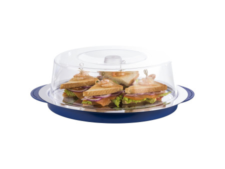 APS Set de plateau réfrigérant, rond, bleu/transparent