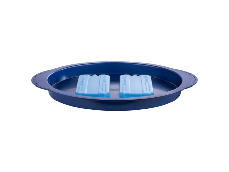 APS Set de plateau réfrigérant, rond, bleu/transparent