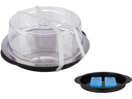 APS Set de plateau réfrigérant, rond, noir/transparent