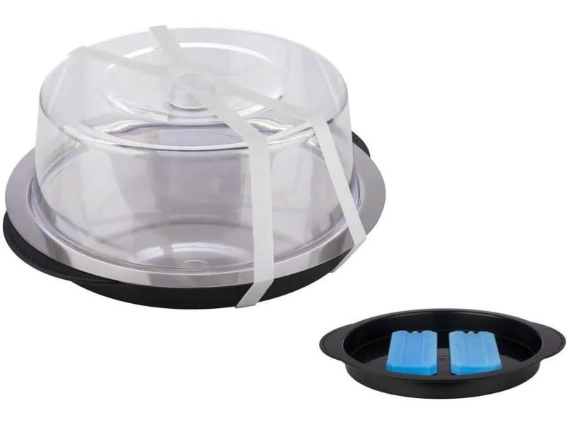 APS Set de plateau réfrigérant, rond, noir/transparent