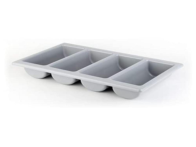APS Range-couverts GN 1/1, à 4 compartiments, gris