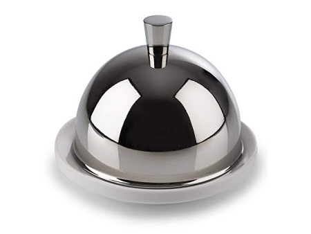 APS Beurrier, en acier inoxydable/porcelaine