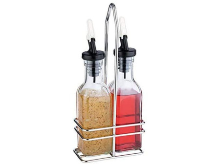 APS Ménagère de table huile & vinaigre, verre/inox, 0,12 L