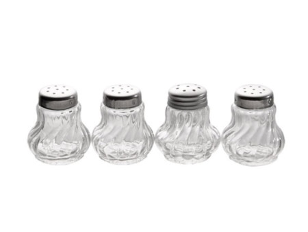 APS Mini salière/poivrière, set de 4, verre/acier inoxydable