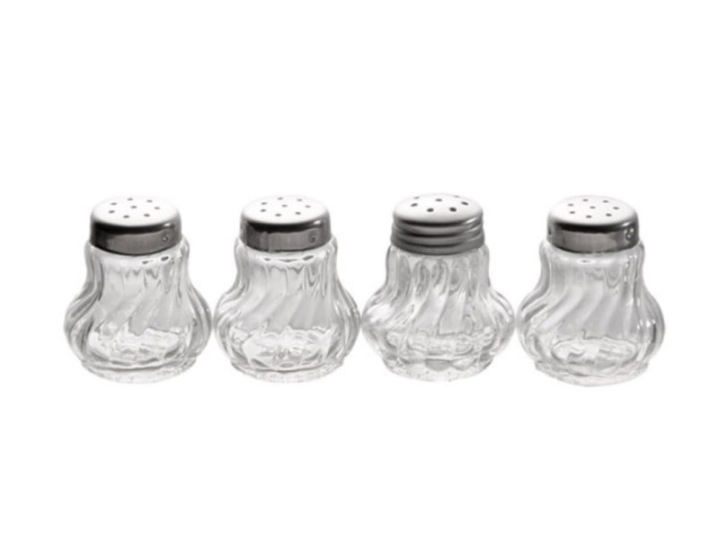 APS Mini salière/poivrière, set de 4, verre/acier inoxydable