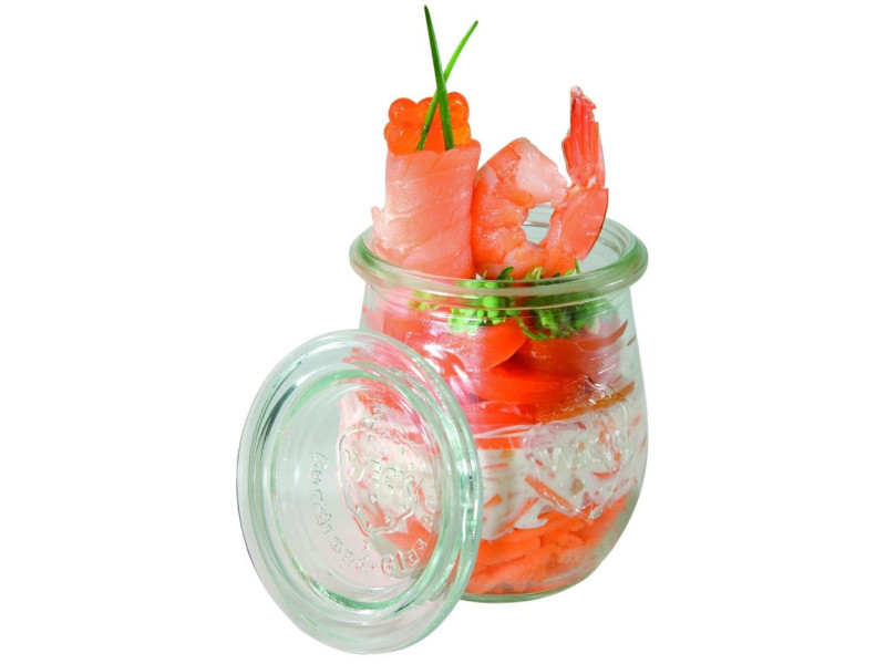APS Bocal Weck avec couvercle, forme tulipe, 220 ml, set x12