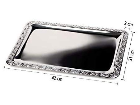 APS Plateau 'MIEUX SERVI', (L)420 x (P)310 mm, argent