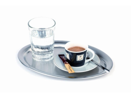 APS Plateau de service CAFE, ovale, acier inoxydable mat