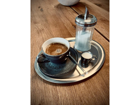 APS Plateau de service CAFE, ovale, acier inoxydable mat