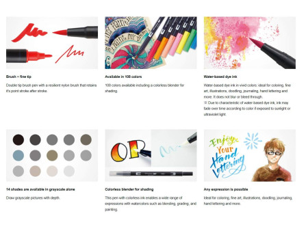 Tombow Feutre double pointe DUAL BRUSH BLENDER PEN incolore