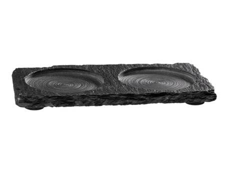 APS Plat en ardoise naturelle/soucoupe, (L)150 x (P)80 mm