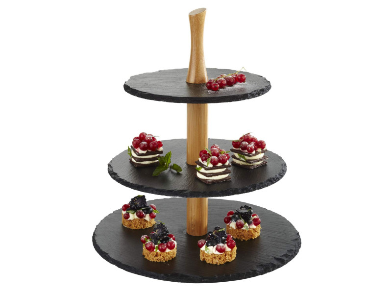 APS Serviteur en ardoise naturelle, 3 étages, anthracite