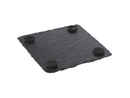 APS Sous-verre en ardoise naturelle, set de 4, 100 x 100 mm