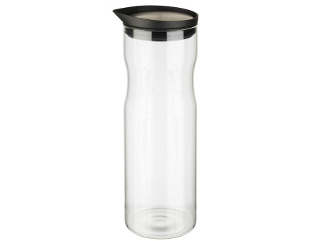 APS Carafe en verre avec couvercle, 1,0 litre, verre/inox