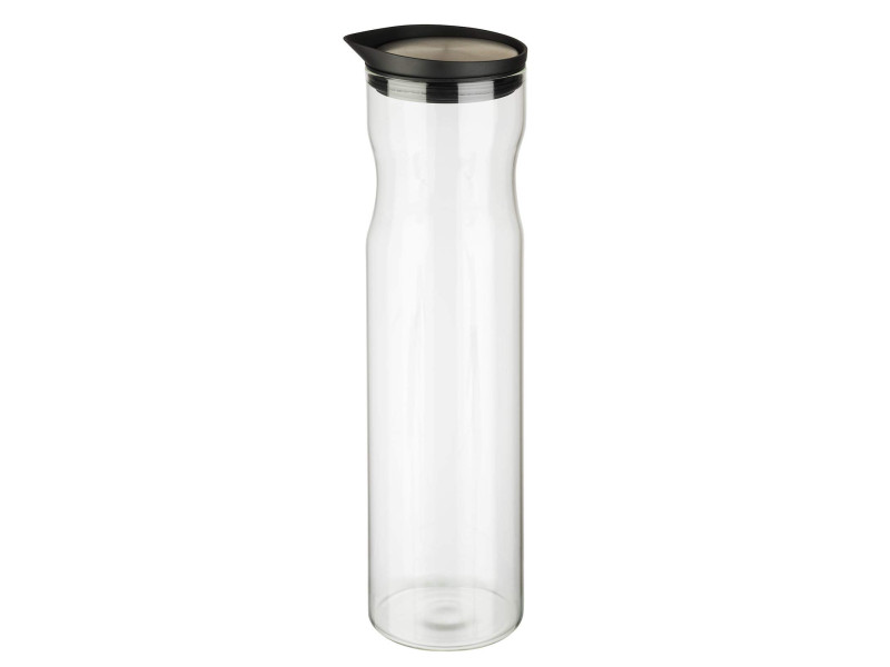 APS Carafe en verre avec couvercle, 1,2 litre, verre/inox