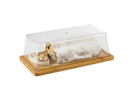 APS Plateau en bambou avec cloche, 320 x 165 x 15 mm