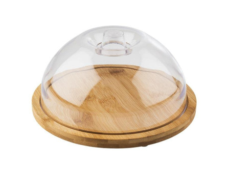 APS Plateau en bambou avec cloche, rond, diamètre: 205 mm