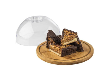 APS Plateau en bambou avec cloche, rond, diamètre: 205 mm