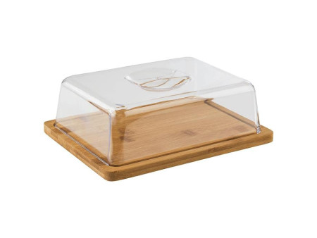 APS Plateau en bambou avec cloche, 240 x 185 x 15 mm