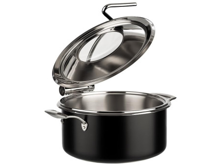 APS Set chafing dish, 4 pièces, acier inoxydable noir