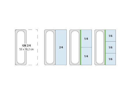APS Récipient GN 2/4, (L)530 x (P)162 x (H)65 mm