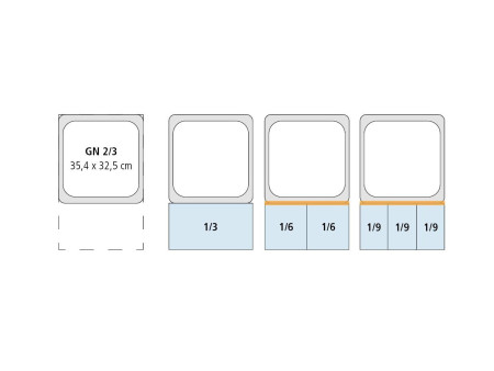 APS Récipient GN 2/3, (L)354 x (P)325 x (H)65 mm